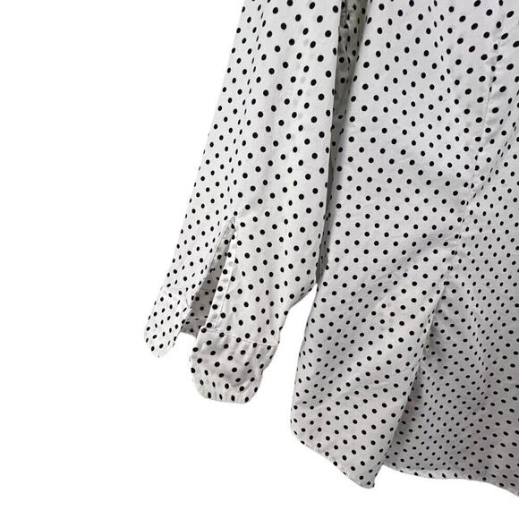 Lauren Ralph Lauren Size Medium Shirt Button Up Polka Dots Pointed Collar Dressy - Picture 4 of 4